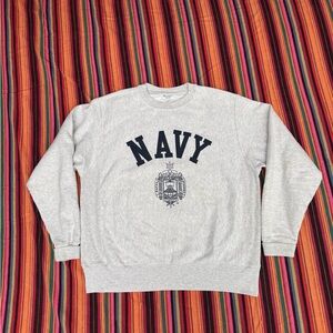 Vintage US Navy men's reverse weave Champion gray sweater sweatshirt